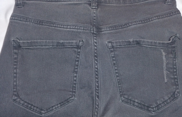 EXPRESS Ankle Legging High Rise Distressed Jeans - Picture 5 of 7